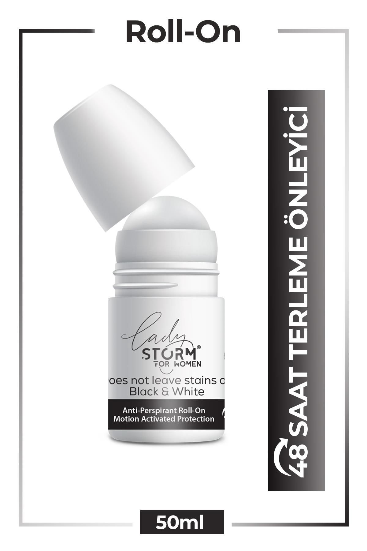 Lady Storm Kadın Roll On Terleme Karşıtı Black & White 50 ml