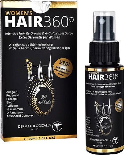Hair 360 Women Sprey Growth Factors 50 ml + Hair 360 Growth Factors Shampoo 150 ml