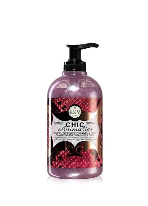 Nesti Dante Banyo ve Duş Jeli Chic Animalier Red Vahşi Orkide Kokusu Antioksidant Kolajen Vegan Bakım 500 ml