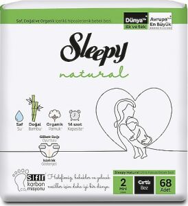 Sleepy Natural Mini Bebek Bezi 2 Beden 68'li