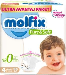 Molfix Pure Soft Maxi 4 Boy Bebek Bezi 86'lı