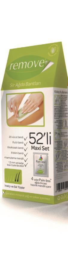Remove Sir Ağda Bantları İnatçı ve Sık Tüyler 52li Maxi Set