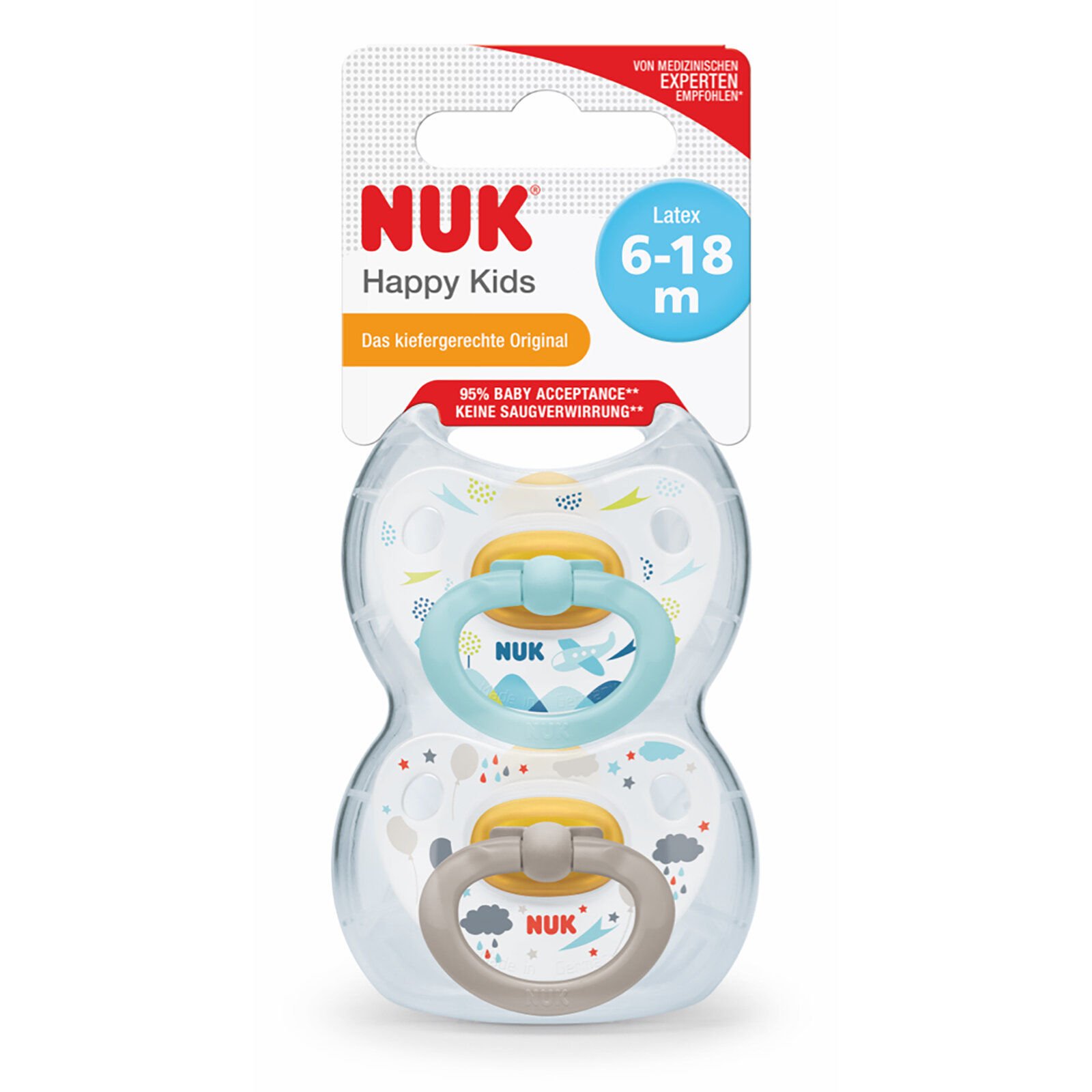 Nuk Happy Kids Kauçuk Emzik 6-18 Ay 2'li