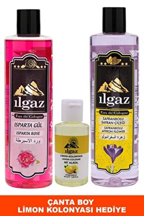Ilgaz Elit Kolonya Seti 10x400 ml - Zeytin Çiçeği Kolonyası + Isparta Gül Kolonyası + Safranbolu Safran Çiçeği Kolonyası + Beyaz Zambak Çiçeği