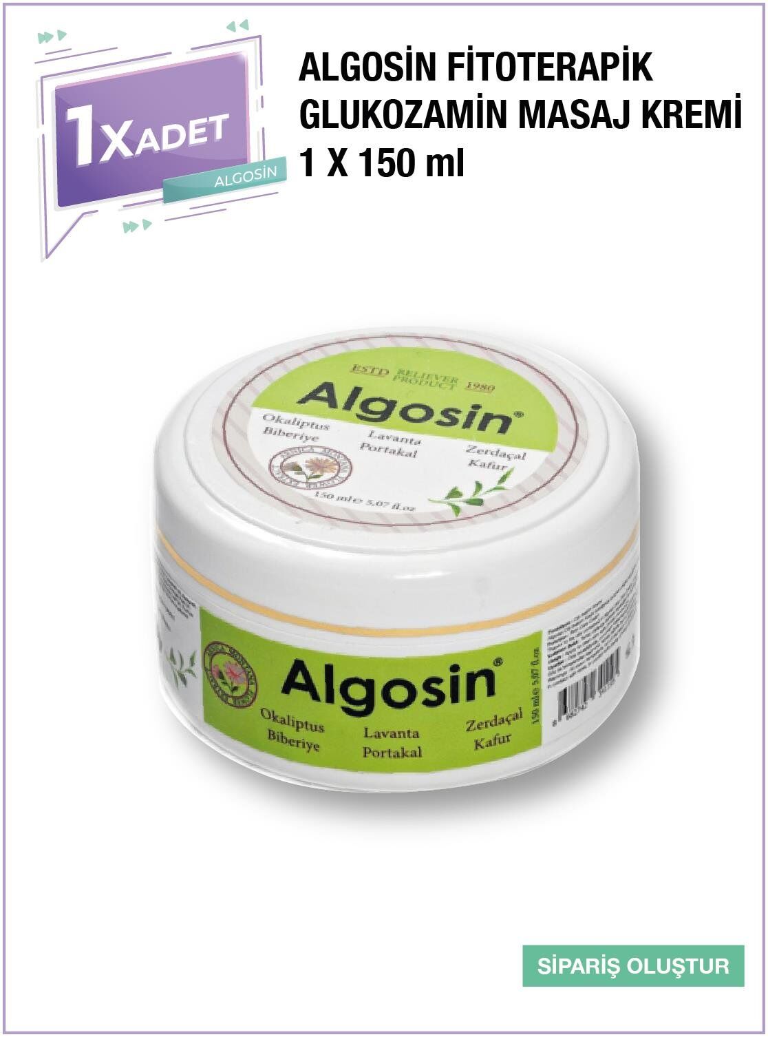 Algosin Glucosamine Fitoterapik Masaj Kremi 150 ml
