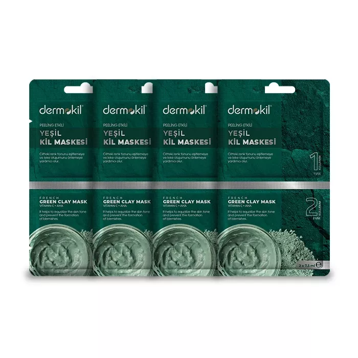 Dermokil Peeling Etkili Yeşil Kil Maskesi 4'lü Set 2 x 7,5 ml
