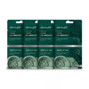 Dermokil Peeling Etkili Yeşil Kil Maskesi 4'lü Set 2 x 7,5 ml