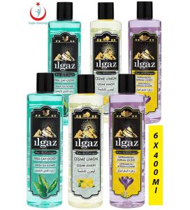 Ilgaz Elit Kolonya Seti 6x400 ml - 2 Adet Zeytin Çiçeği Kolonyası +2 Adet Isparta Gül Kolonyası + 2 Adet Safranbolu Safran Çiçeği Kolonya