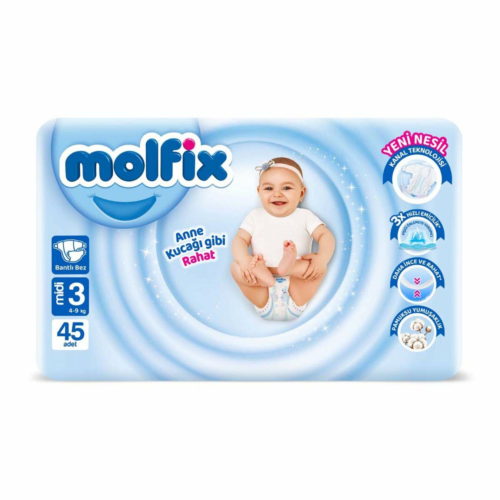 Molfix Bebek Bezi No: 3 4-9 kg 45'li