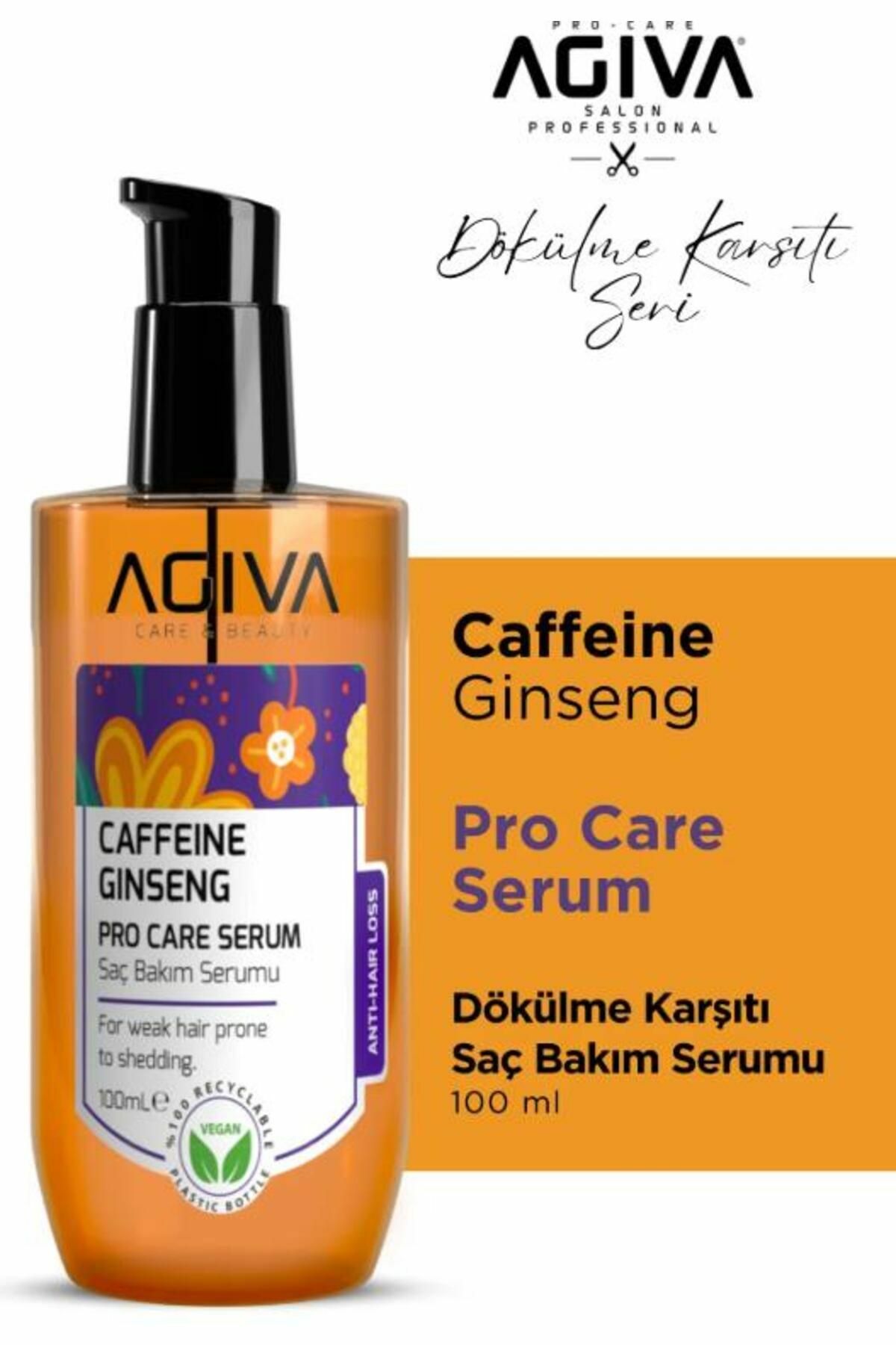 Agiva Caffeine Ginseng Pro Care Dökülmeye Meyilli Cansız Saçlar İçin Saç Bakım Serumu 100 ml