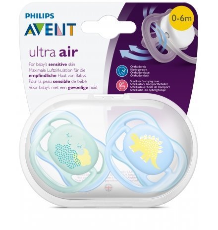 Avent Ultra Air Emzik Desenli İkili 0-6 Ay Erkek