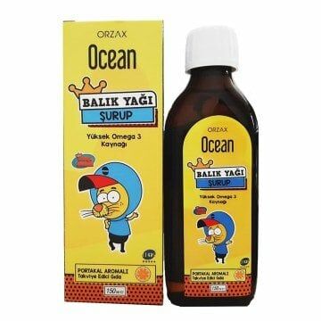 (KUTU HASARLI) SKT:09/2023 Ocean Balık Yağı Portakal Aromalı Şurup 150ml