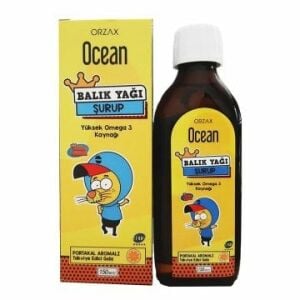 (KUTU HASARLI) SKT:09/2023 Ocean Balık Yağı Portakal Aromalı Şurup 150ml