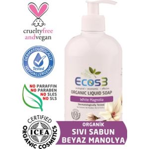 Ecos3 Organik Sıvı Sabun Beyaz Manolya 500 ml 6 Adet