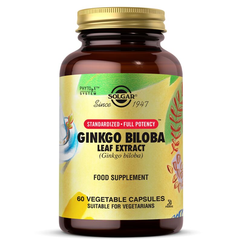 SOLGAR GINKGO BILOBA LEAF EXTRACT 60 CAP.
