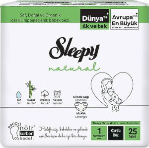 Sleepy Naturel Ultra Hassas 1 Numara Bebek Bezi 25'li