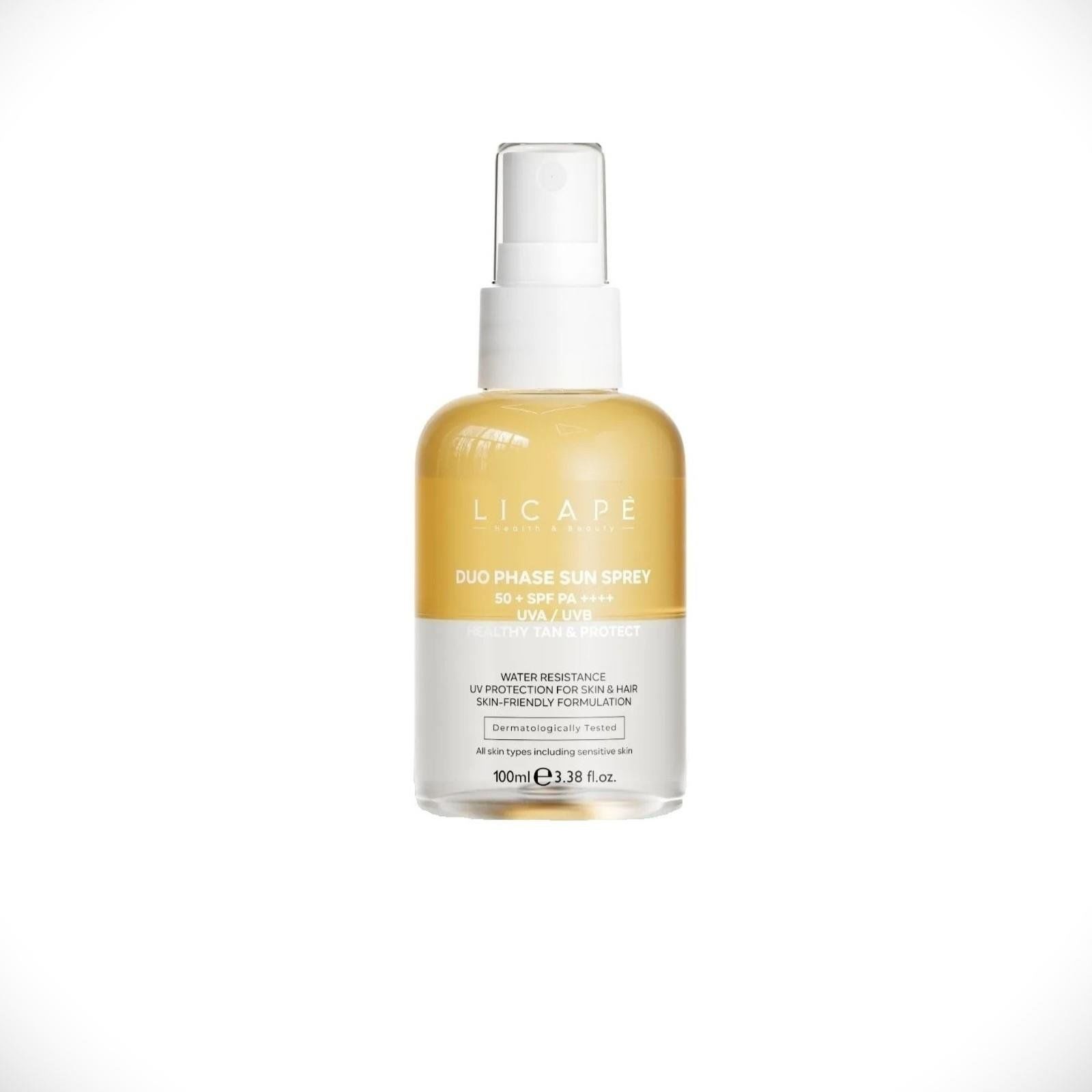 Licape Kuru ve Hassas Ciltler İçin Çift Fazlı Güneş Spreyi SPF50+ 100 ml