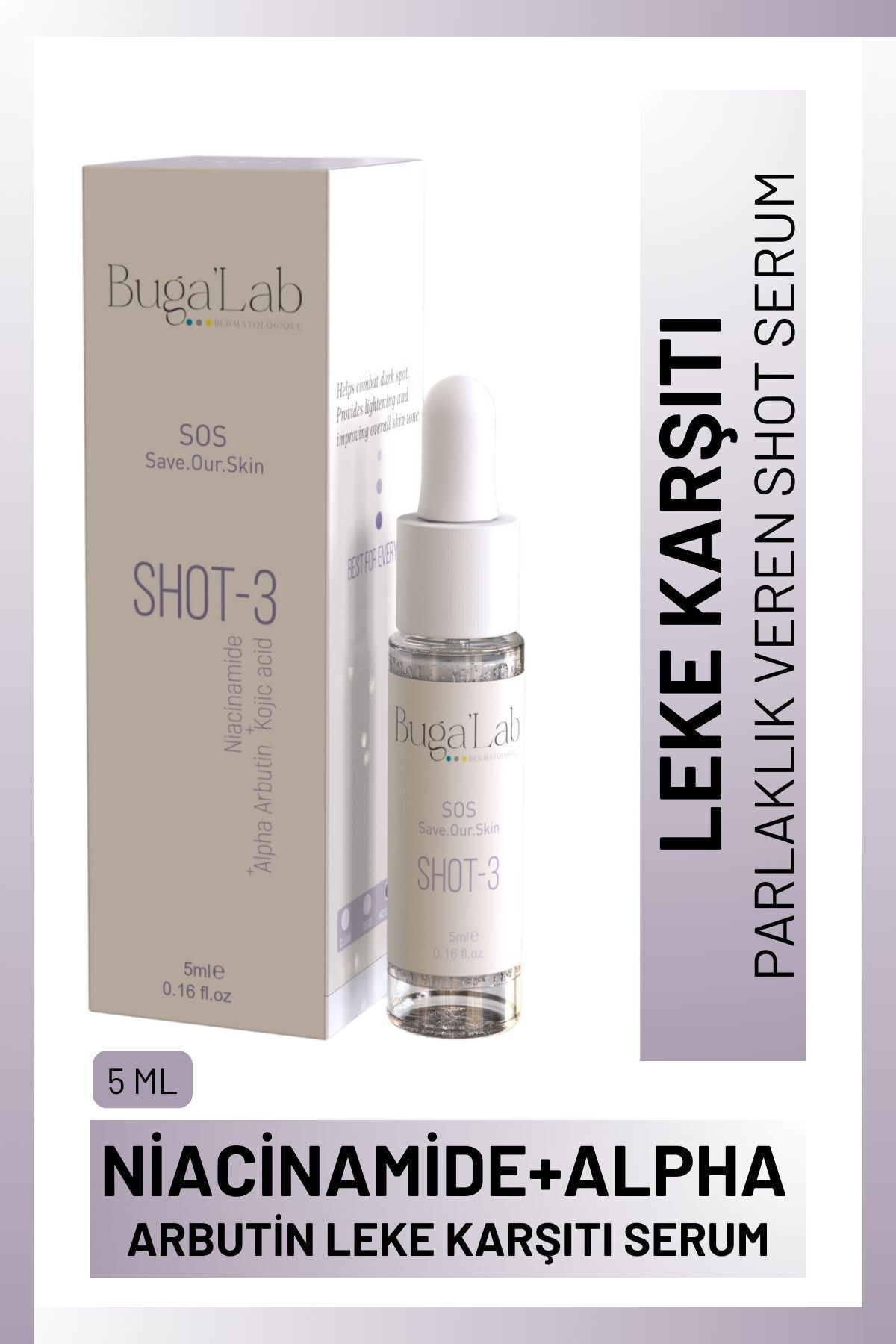 Buga'Lab Dermatologique Doğal Retinol Alternatifi %2 Bakuchiol Sos Shot Filler Sıkılaştırıcı Etkili Serum 5 ml