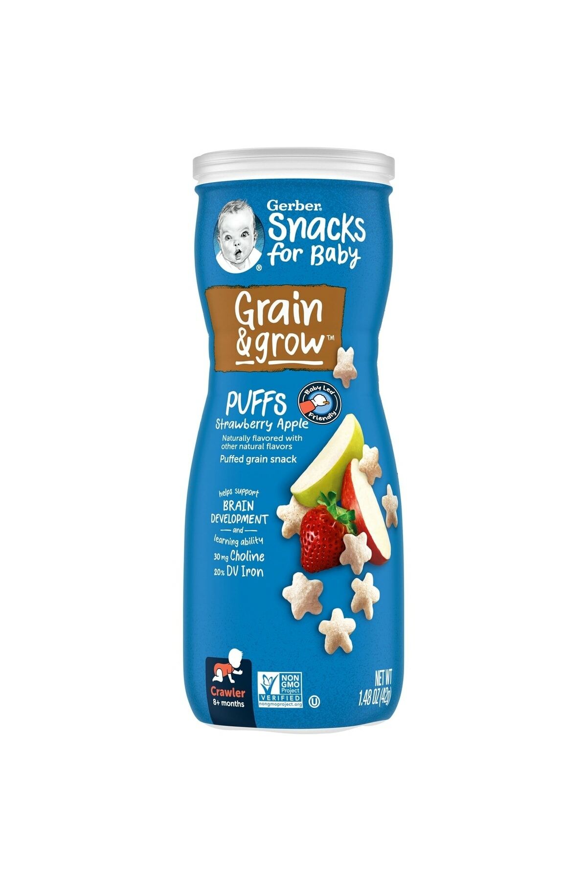 Gerber Snacks For Baby Grain Grow Puffs Strawberry Apple 42 gr
