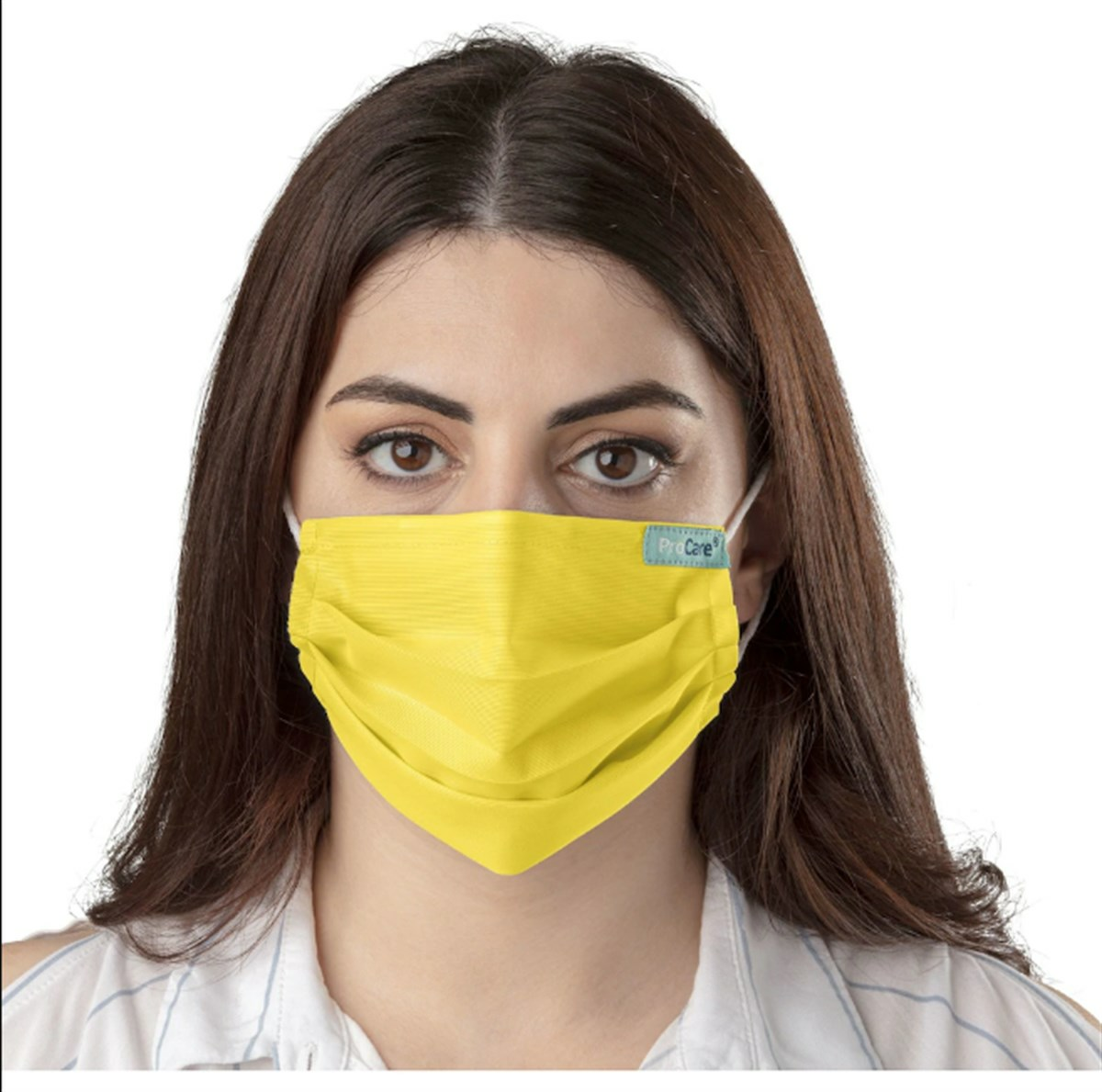 Procare M90 Tam Koruma Yeniden Kullanılabilir Koruyucu Bez Maske Sarı Telli Medium