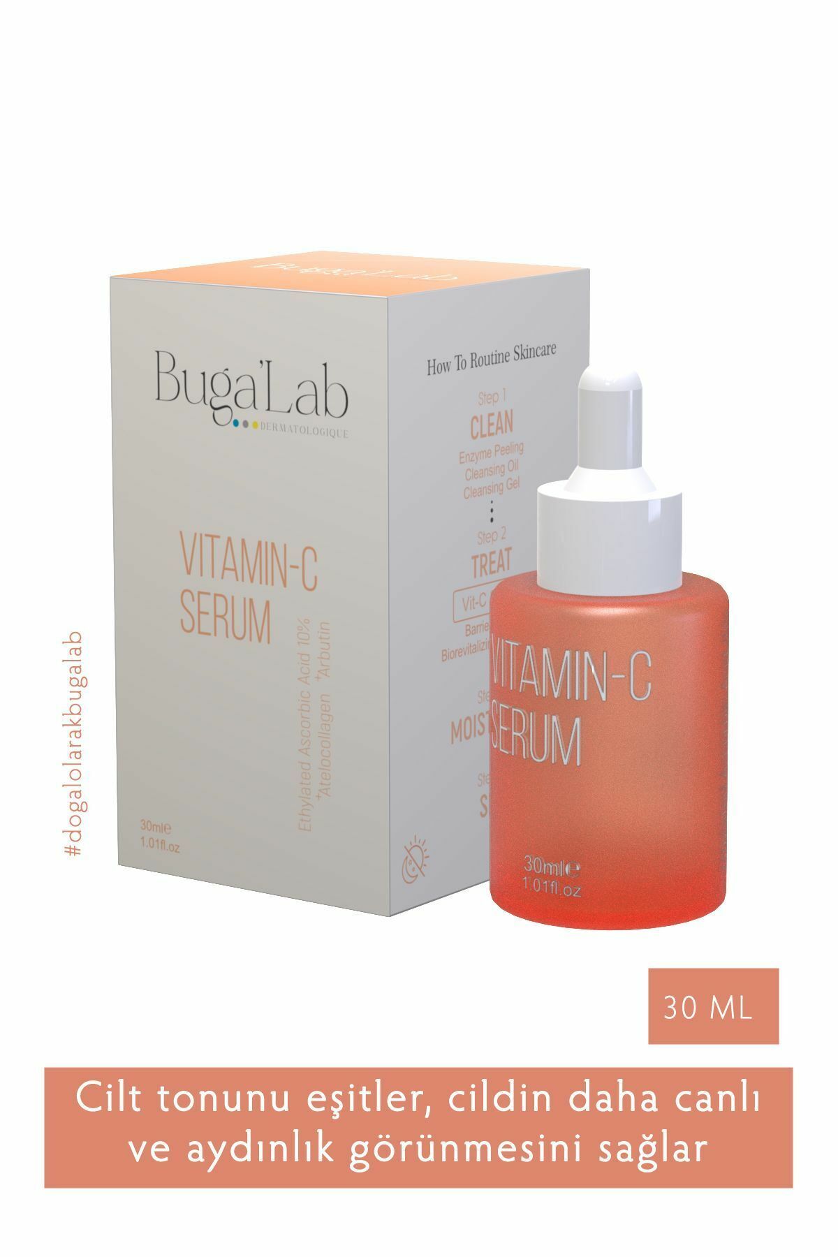 Buga'Lab Dermatologique Aydınlatıcı ve Yenileyici Cilt Bakım Serumu Yüksek Konsantrasyonlu C Vitamini 30 ml