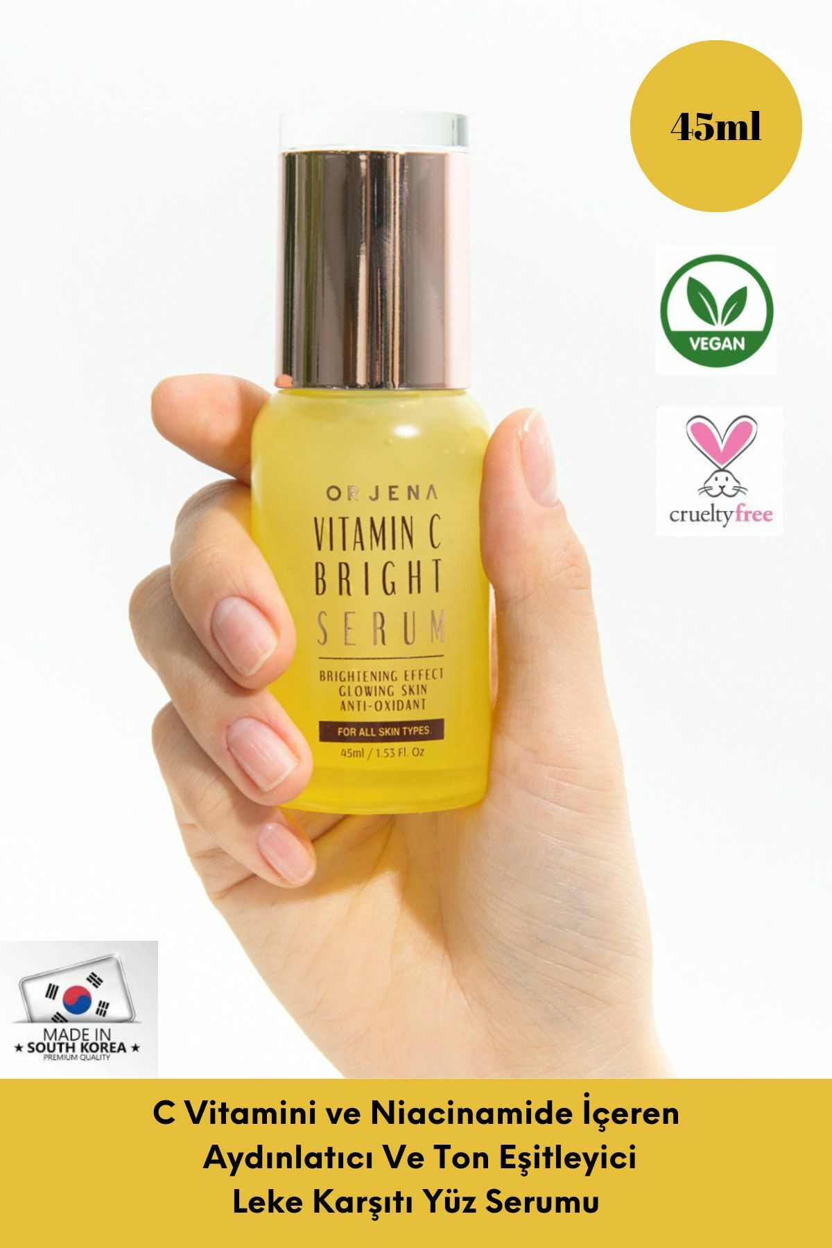 Orjena C Vitamini İçeren Leke Karşıtı Aydınlatıcı Serum Vitamin C Bright Serum 45 ml