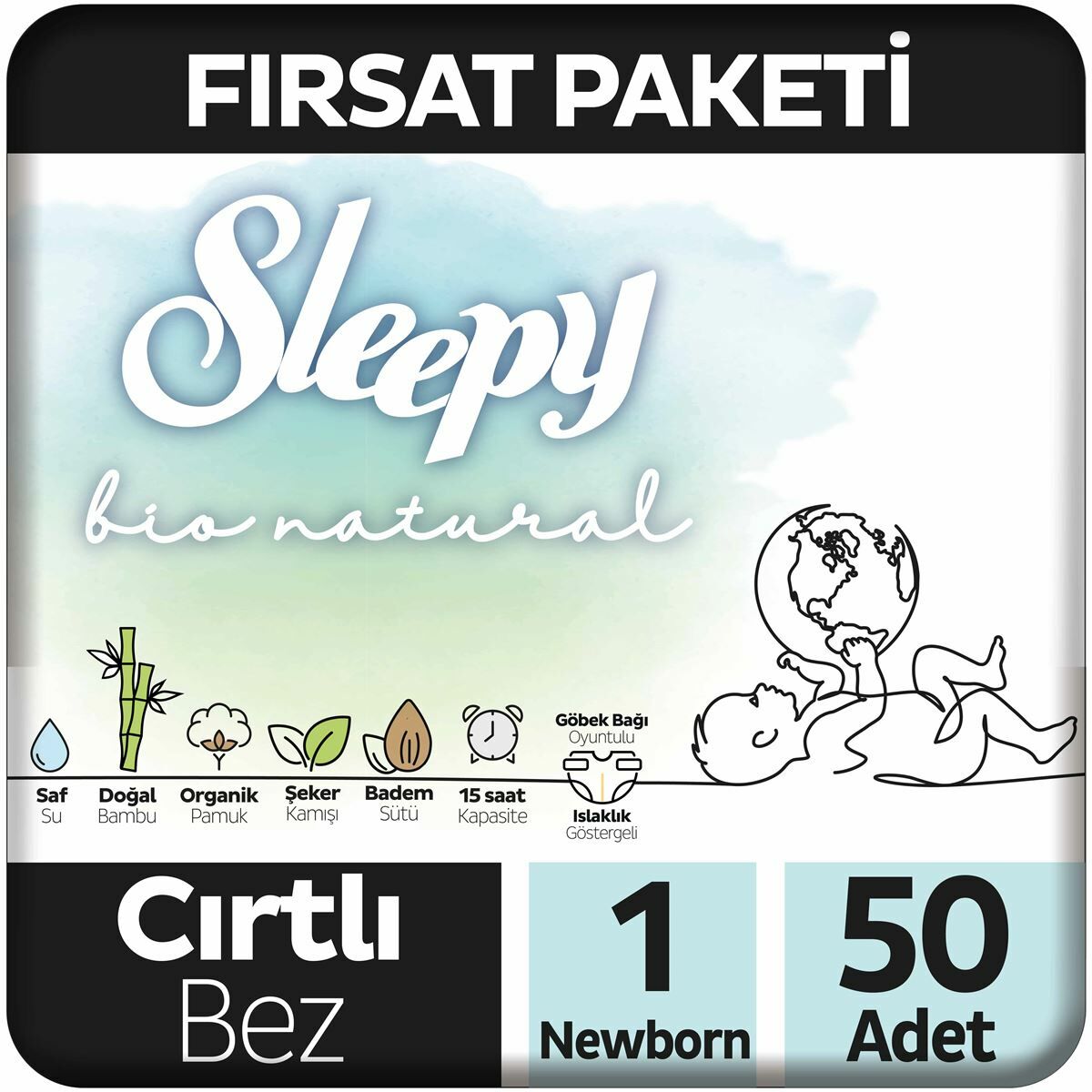 Sleepy Bio Natural Premium Plus Bez 1 Numara 50 Adet