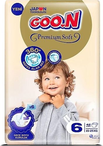 Goon Premium Soft Bebek Bezi Bant 6 Beden 42'li