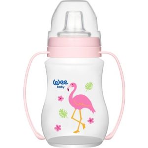 Wee Baby 754 PP Alıştırma Bardağı Antikolik Akıtmaz Kulplu 250 ml - Koyu Pembe