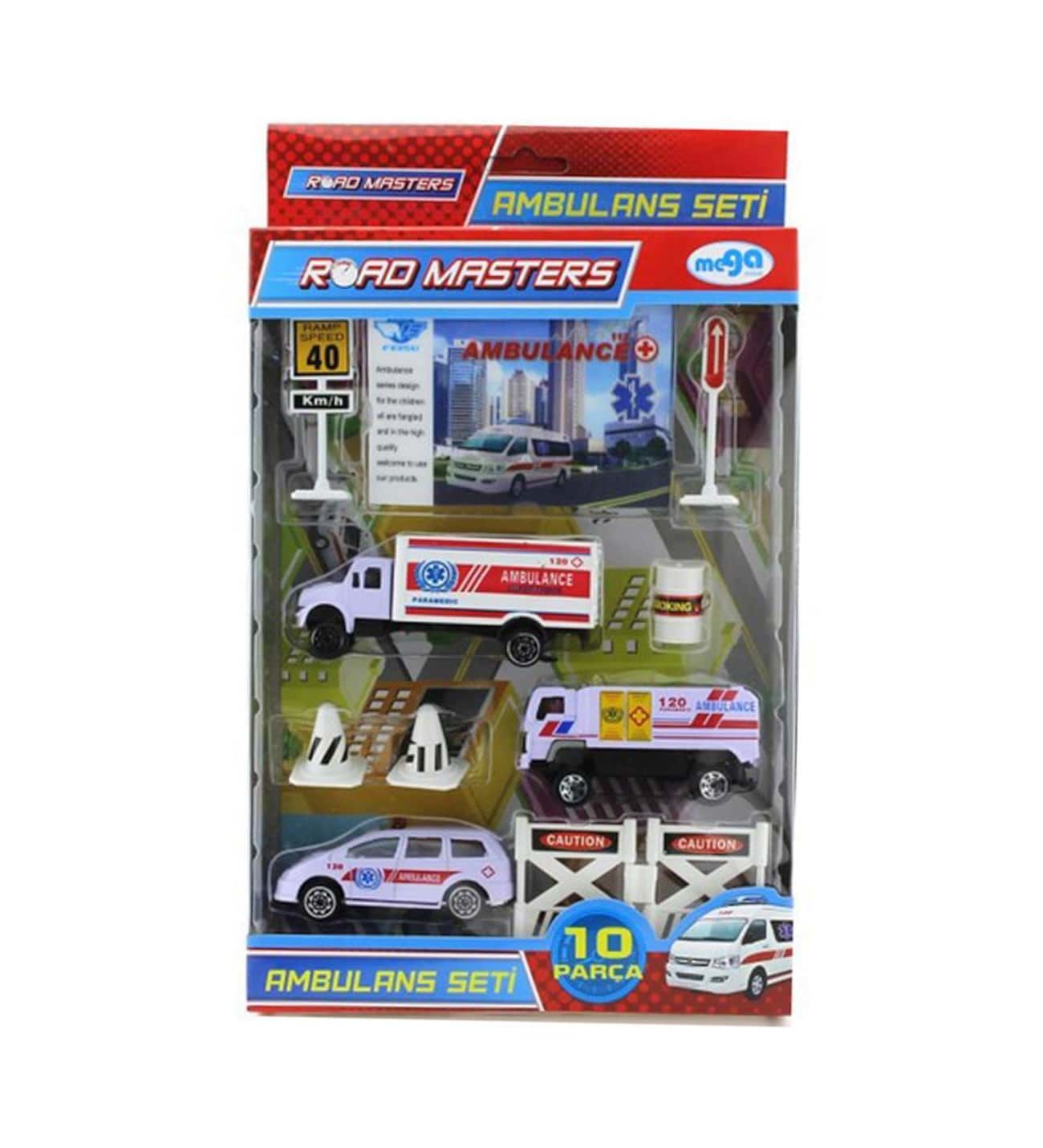 Mega Oyuncak Die Cast Ambulans Seti 10 Parça