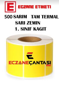Eczane İlaç Tarif Etiketi Sarı Zeminli 40mm × 60mm 500 Adet