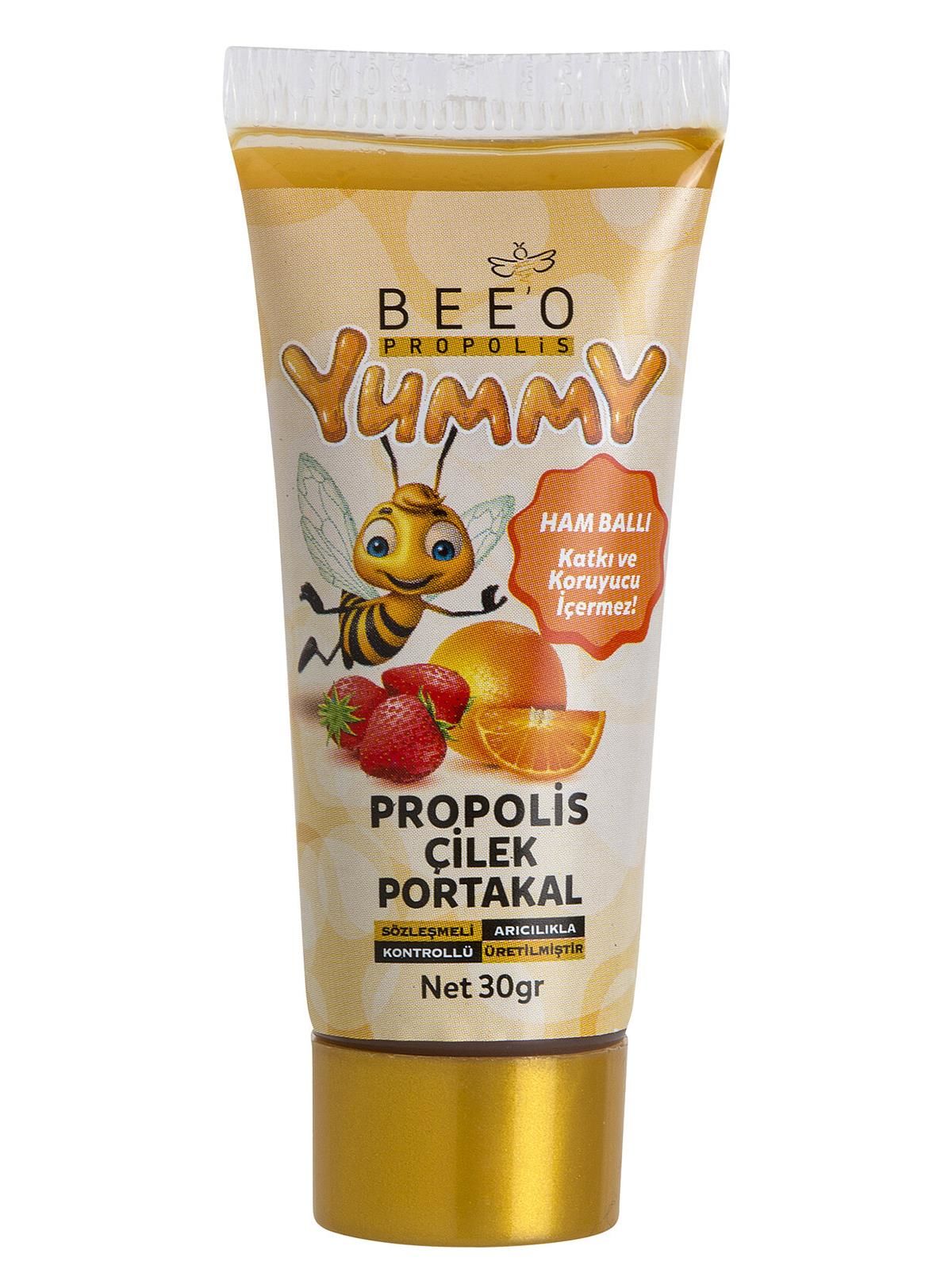 Bee'o Yummy Propolis Çilek Portakal Pekmez 30 gr - 12'li