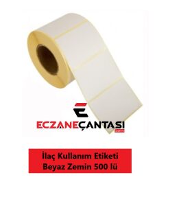 Eczane İlaç Tarif Etiketi Beyaz Zeminli 40mm × 60mm 500 Adet
