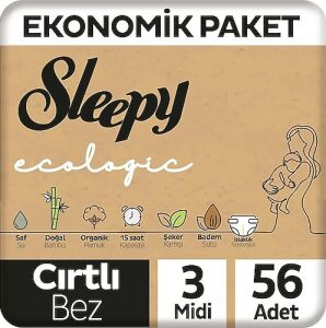 Sleepy Ecologic Premium Plus Bebek Bezi 3 Midi 56'lı
