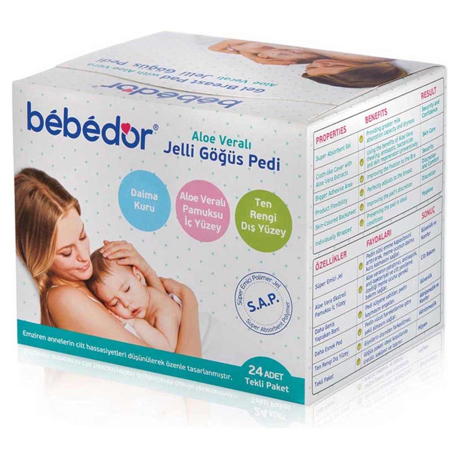 Bebedor Jelli Göğüs Pedi 24'lü