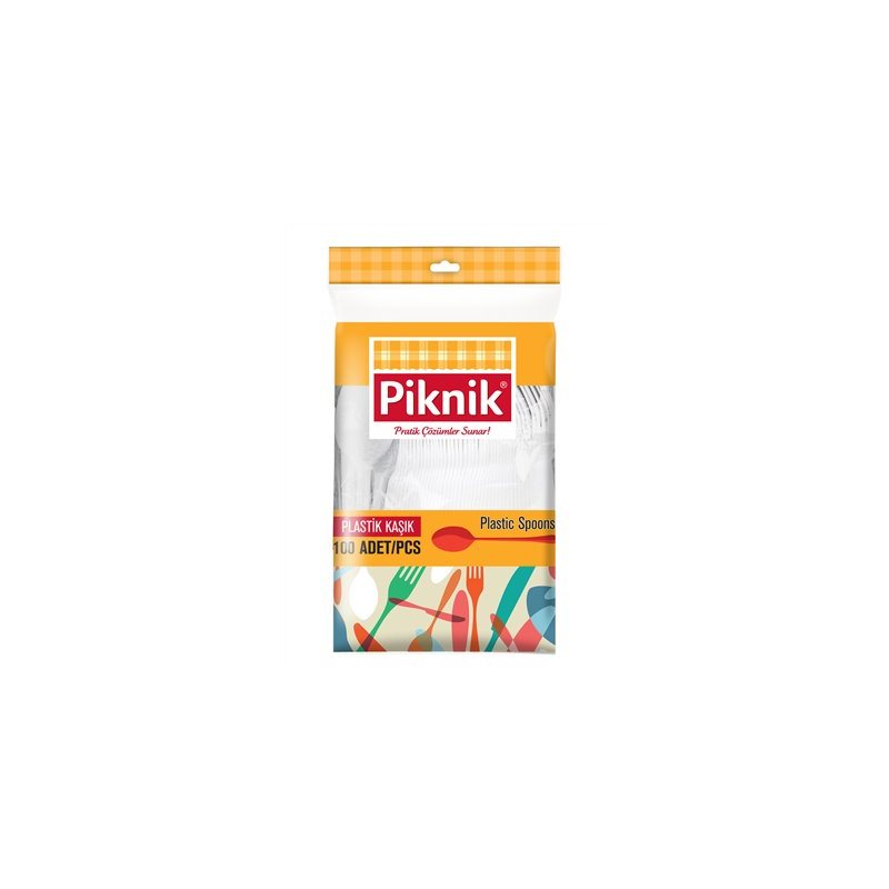 Piknik KullanAt Plastik Kaşik 100'Lü Beyaz  1964P