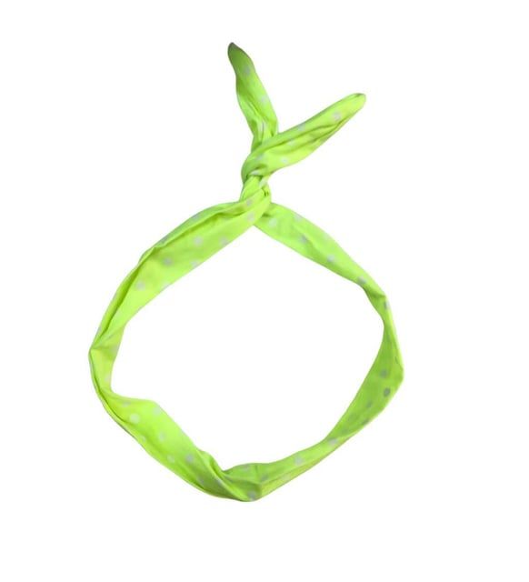 Olay Desenli Telli Saç Bandı Yeşil Benekli 80 cm