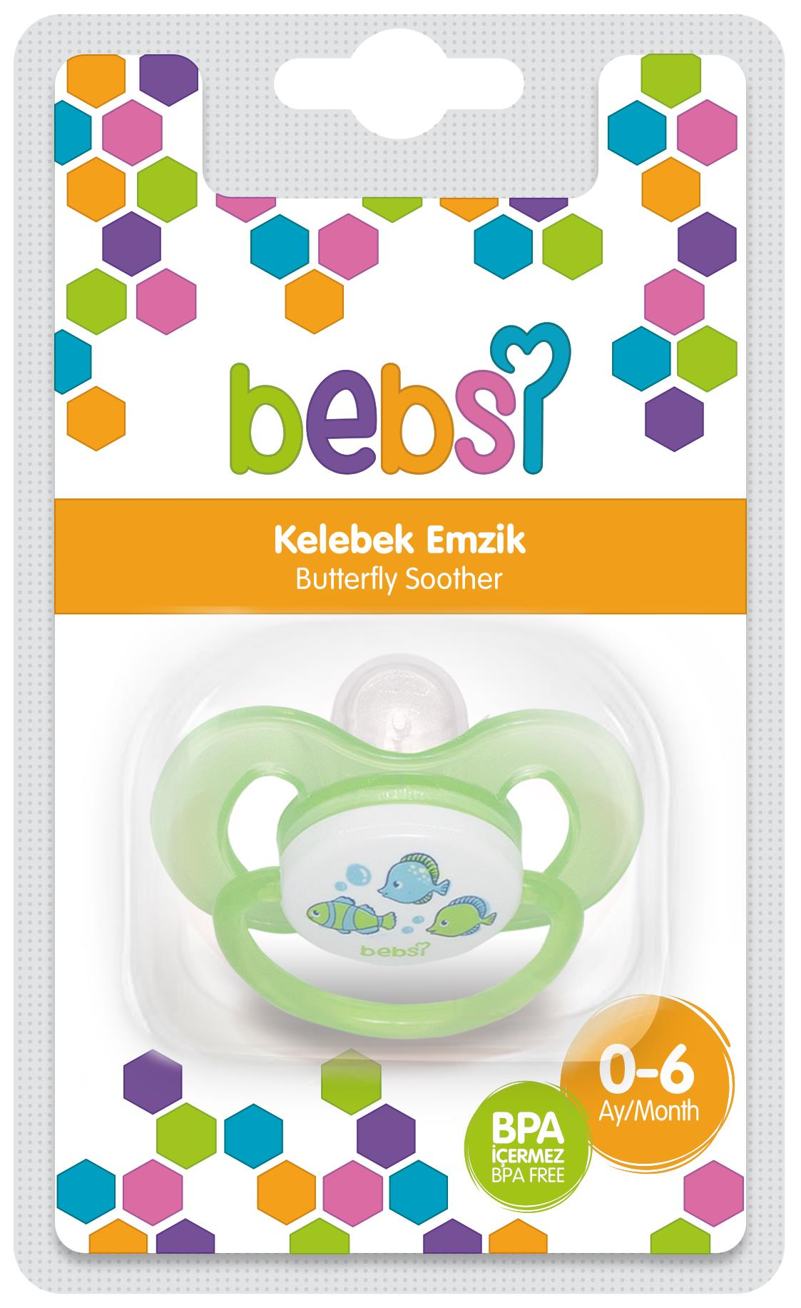 Bebsi 583 Kelebek Desenli Emzik No:1 Yeşil
