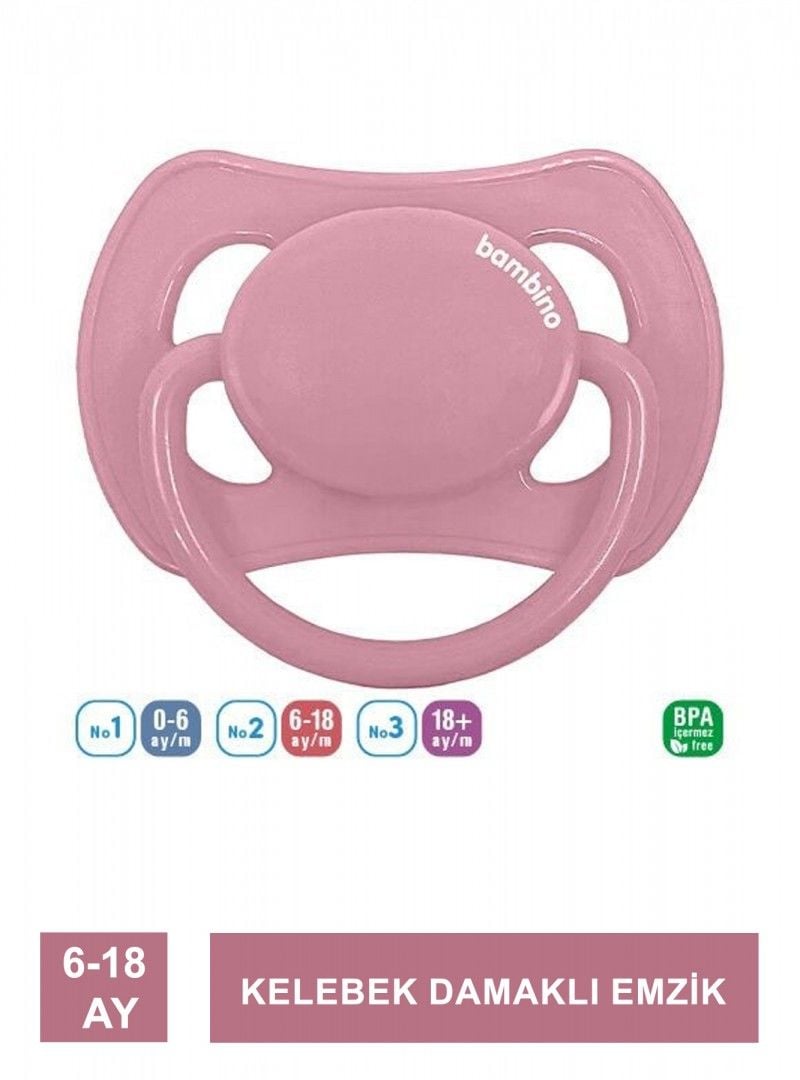 Bambino P2473 Kelebek Damaklı Emzik 6-18 Ay - Pembe