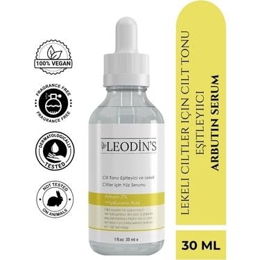Leodin's Cilt Tonu Eşitleyici ve Lekeli Ciltler İçin Yüz Serumu Arbutin %2 + Hya 30 ml