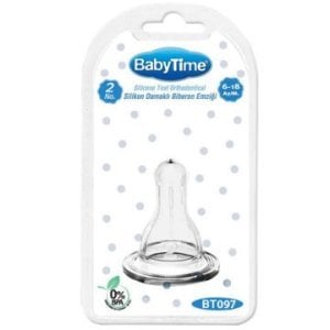 Babytime Silikon Klasik Biberon Emziği No:2 6-18 Ay BT097