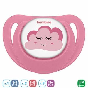Bambino P2565 Desenli Fit Damaklı Emzik 6-18 Ay - Pembe