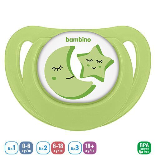 Bambino P2565 Desenli Fit Damaklı Emzik 6-18 Ay - Yeşil