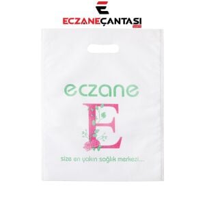Eczane Çantası E-Logo El Geçme Büyük Bez Çanta 30x37 100 lü Paket