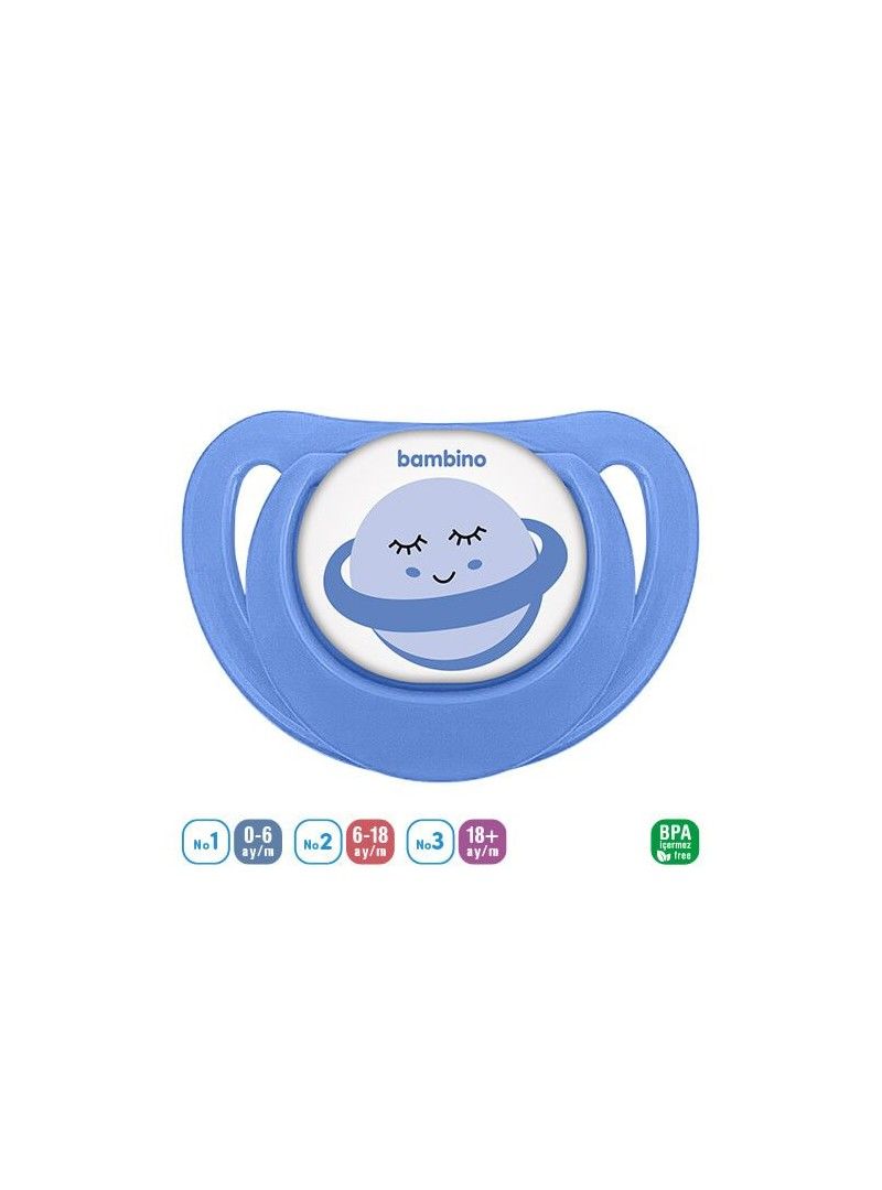 Bambino P2565 Desenli Fit Damaklı Emzik 6-18 Ay - Mavi