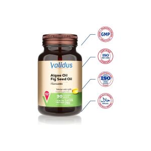 Validus Alg Yağı + İncir Çekirdeği Yağı + Curcumin 30 Softgel