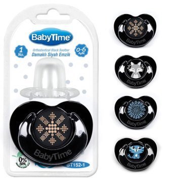 Babytime Damaklı Siyah Emzik No:1 0-6 Ay BT152-1