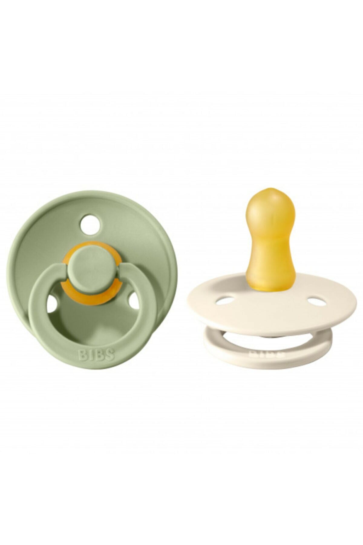 Bibs Clour Kauçuk 0-6 Ay Emzik 2'li - Sage & Ivory