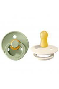 Bibs Clour Kauçuk 0-6 Ay Emzik 2'li - Sage & Ivory