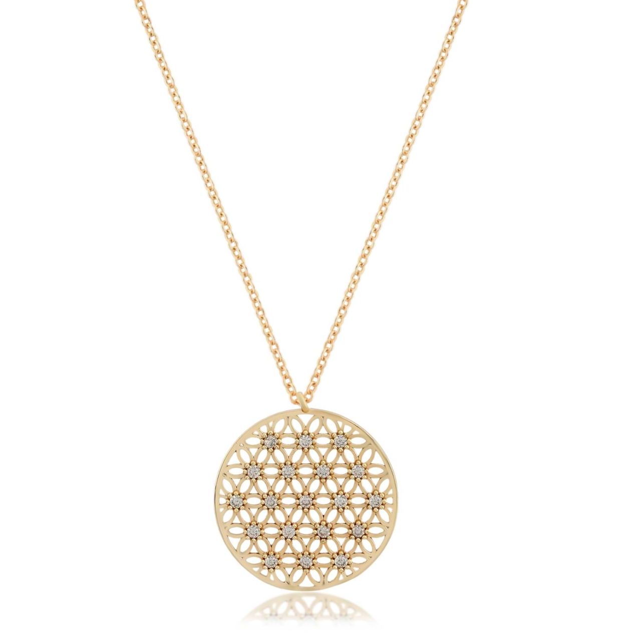 Yaşam Çiçeği Zirkon Kolye Gold